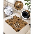 thumbnail image 5 of Brown Black Mushroom Dish Drying Mat for Kitchen Counter, Super Absorbent Quick Dry Coffee Bar Mat Pad Thin Diatomaceous Sink Mat Non Slip Dish Drainer Mat 16''''x18'''' Retro Vegetable Botanical, 5 of 6