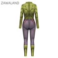 thumbnail image 5 of Traje de superhéroe con estampado de alta calidad para fiesta de carnaval de Halloween, de manga larga, verde, unisex, para hombre, Zentai Catsuit, 5 of 5
