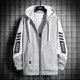 thumbnail image 1 of Abrigo con cremallera de empalme para hombre, chaqueta con capucha de moda informal, ropa de diseñador para hombre de gran tamaño, Top que combina con todo de alta calidad, 5XL, negro, 1 of 5