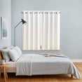thumbnail image 4 of Cream Geometric Kitchen Curtains 84 Inch Length, Modern White Stripe Abstract Distortion Art Grommet Top Bedroom Living Room Curtains, Light Filtering Cafe Curtain Drapes 2 Panels Set 104''x84'', 4 of 9