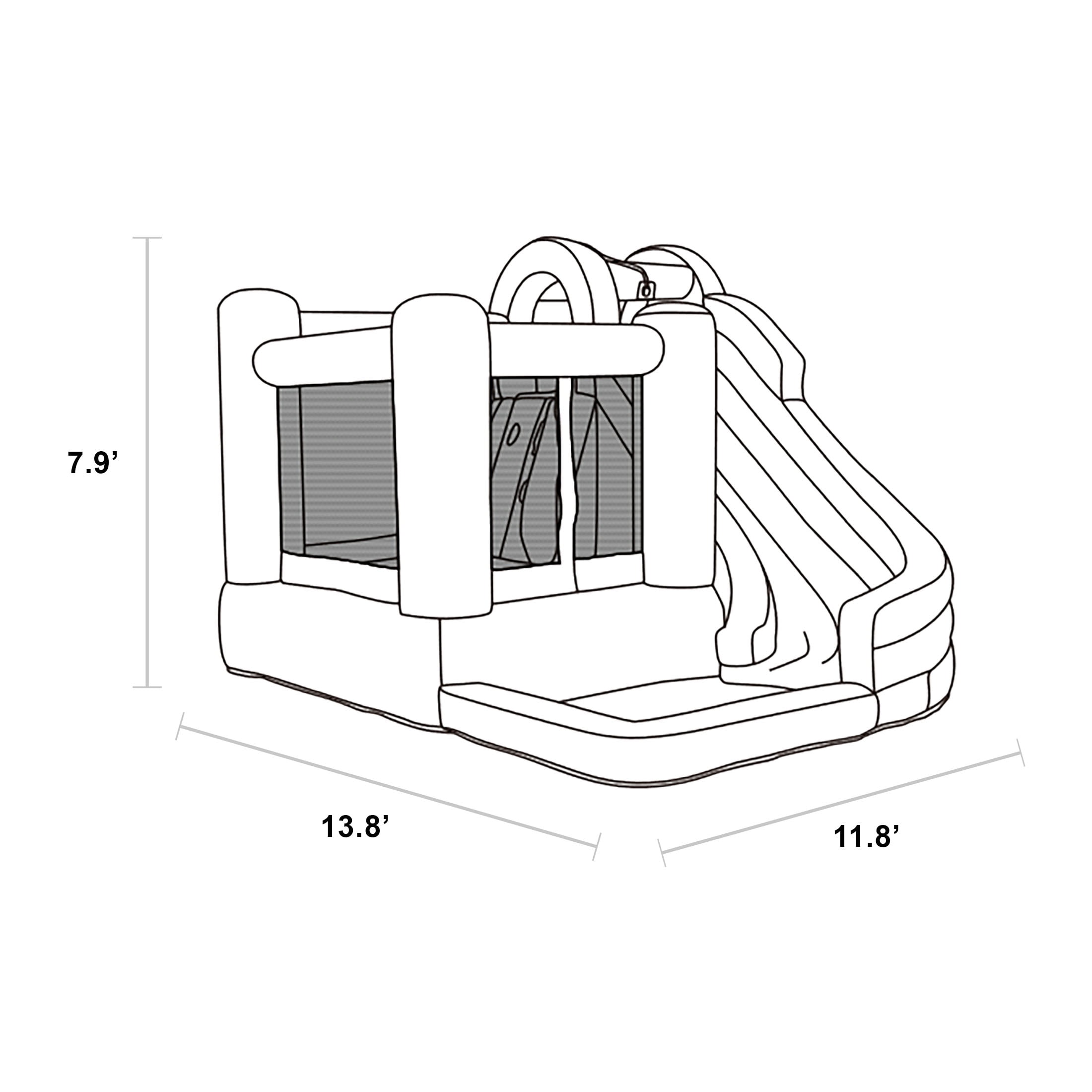 Sportspower My 1st Jump N Water Slide with Bounce House ages 3-8 yrs, Lifetime Warranty on Heavy Duty Blower