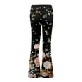 thumbnail image 5 of Susanny Women's Boho High Waist Flare Pants Stretch Bell Bottom Yoga Pants Hippie Flared Leggings Floral 70s Palazzo Pants Trousers Plus Size Black S, 5 of 5