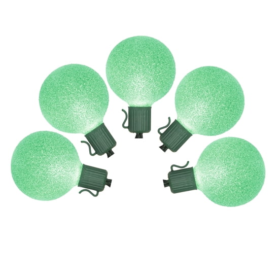 Lot de 10 Lumières de Noël à LED Vert Sucré à Piles G50 - Fil Vert