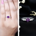thumbnail image 3 of Rosec Jewels Amethyst Heart Promise Ring for Women - 0.9 Carat - AAA Quality - Amethyst and Diamond Ring - with Jewelry Box, 18K White Gold, US 3.00, 3 of 8