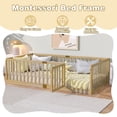 thumbnail image 4 of Sesslife Twin Size Floor Bed with High Fence & Door, Wood Twin Bed Frame with Salts and 21.5” Safety Guardrails, Twin Floor Bed for Boys Girls, No Box Spring Needed, Natural, 4 of 8