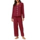 thumbnail image 1 of Pijamas de mujer INSPIRE CHIC, conjunto de loungewear de modal con botones, mangas largas y pantalones, talla XS, rojo, 1 of 5