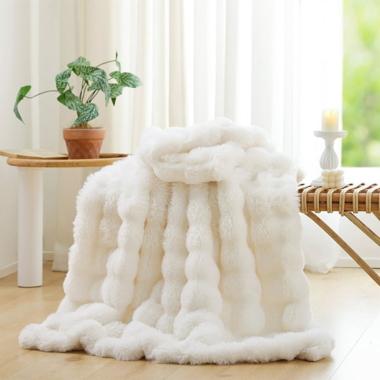 Cozy lodge faux fur rabbit throw hotsell