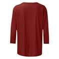 thumbnail image 5 of 2024 Christmas Shirts for Women Casual Red Wine Glass Graphic Tees Trendy 3/4 Sleeve Tops Xmas Holiday T-Shirt Ladies Cute Snowflake Crewneck Tunic Blouse,#8_Wine Glass_Wine,Large, 5 of 5