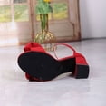 thumbnail image 6 of Xfvqtps Womens Bow Ankle Strap Sandals Block Heel Open Toe Shoes for Party Casual Outing Adjustable Buckle Comfortable, 6 of 9