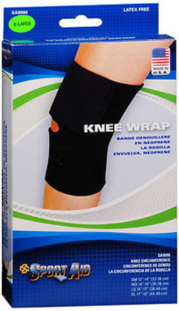 Sport Aid Neoprene Knee Wrap Support, XL, Black