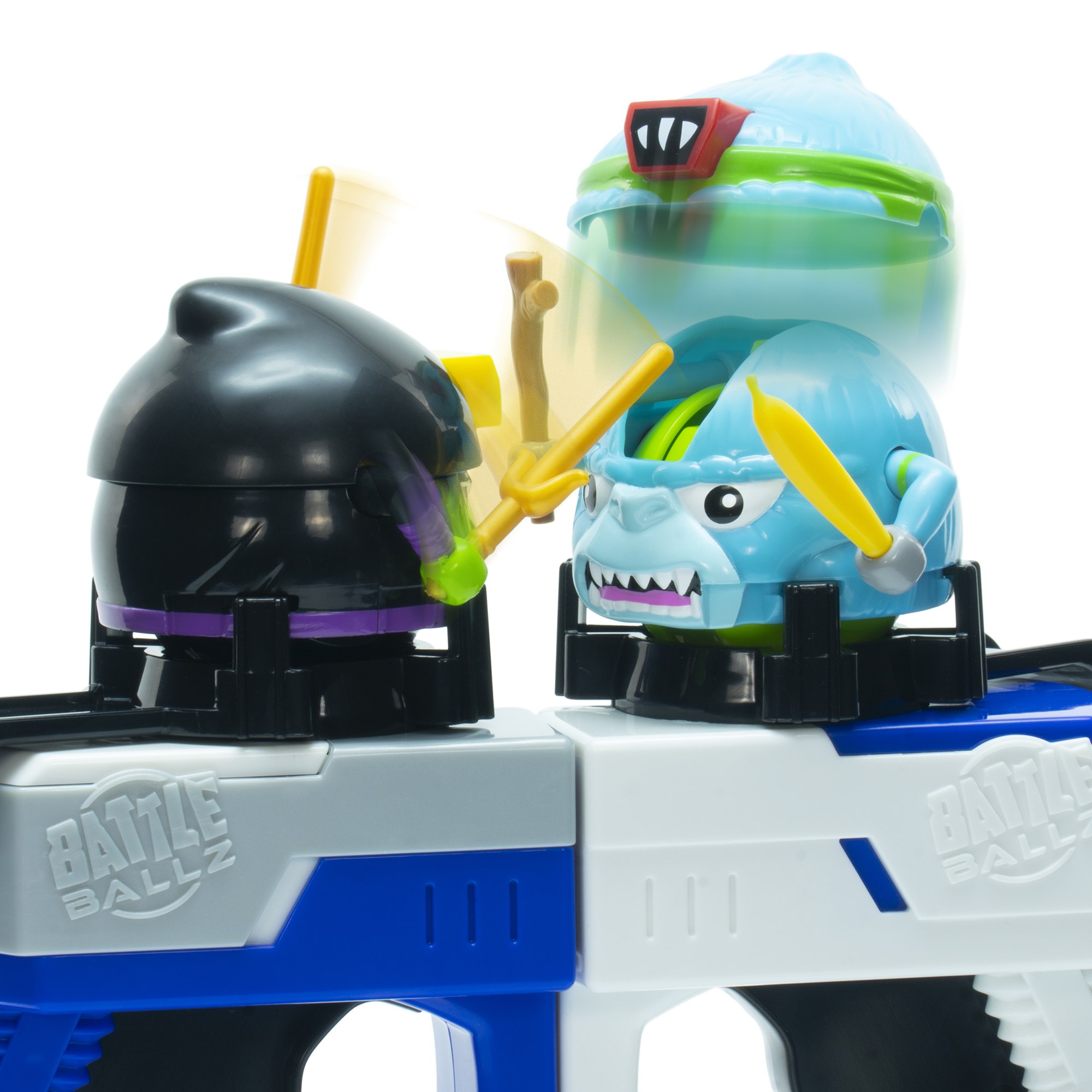 Battle Ballz: Battle Pack - Bruiser & Ninjika - 2 Warriors & Joysticks, Head-To-Head, Weapon Wielding Toy Characters, Rolling Ball Figures, Kids 3+