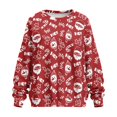 thumbnail image 4 of HELLHERO Xmas Snowmen Print Women Oversized Sweatshirt Warm Crewneck Sweater with Pocket Long Sleeve Winter Pullover Tops Size M, 4 of 7