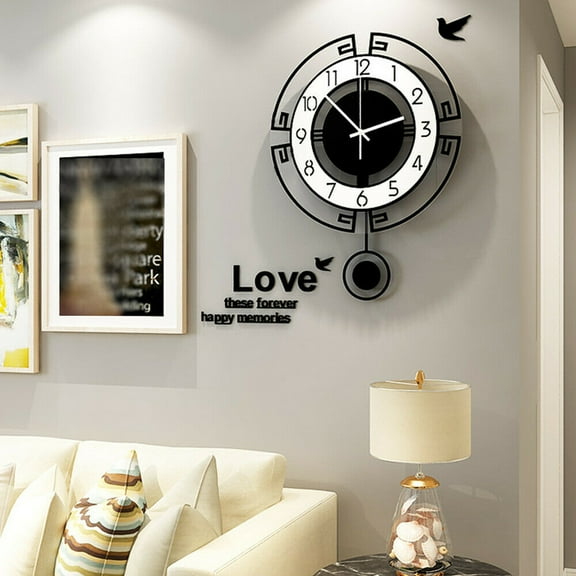 Acrylic Non-Ticking Hanging Wall Clock, Silent Pendulum Wall Clock Home Cafes Decor