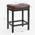 thumbnail image 6 of edx Bar Stools Set of 2, Modern Counter Height, 24 Inch Kitchen Barstools with Metal Base, PU Leather Saddle Seats for Kitchen Island, Brown, 6 of 8