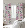 thumbnail image 3 of Fsddascl Pink Floral Blackout Curtains for Bedroom/Living Room, Thermal Insulated Kitchen Curtains, Spring Rustic Botanical Flowers Herbs Grommet Darkening Window Treatment Drapes 42"x84"x2, 3 of 8
