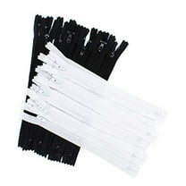 100 Pieces Ykk #3 Nylon Coil Zippers, Colorful Sewing Zippers Supplies for Tailor Sewing Crafts, 20 Assorted Colors or Black and White (12 Inches, Black & White)