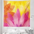 thumbnail image 1 of Orange and Pink Tapestry, Colorful Floral Composition with Blossoming Leaves Botany, Fabric Wall Hanging Decor for Bedroom Living Room Dorm, 5 Sizes, Orange Pale Pink Yellow, by Ambesonne, 1 of 1