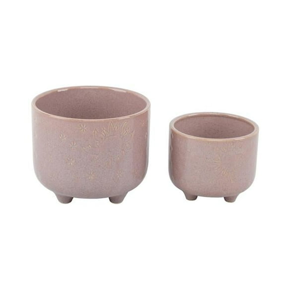 Flora Bunda CT2004E2-MAUVE 6' & 4.75' Sunmoon Footed Ceramic,Set of 2