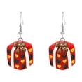 thumbnail image 1 of Ganfancp Pendientes de Navidad de Papá Noel Coloreados Al Óleo Liquidación 1 Par de Pendientes, 1 of 1