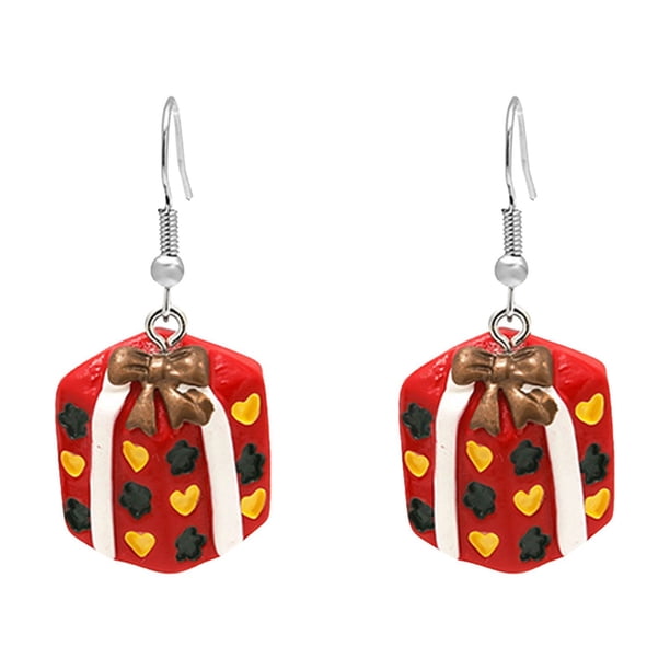 Pendientes para mujer, regalos para mujer, pendientes navideños de Papá Noel con aceite de colores, pendientes de muñeco de nieve