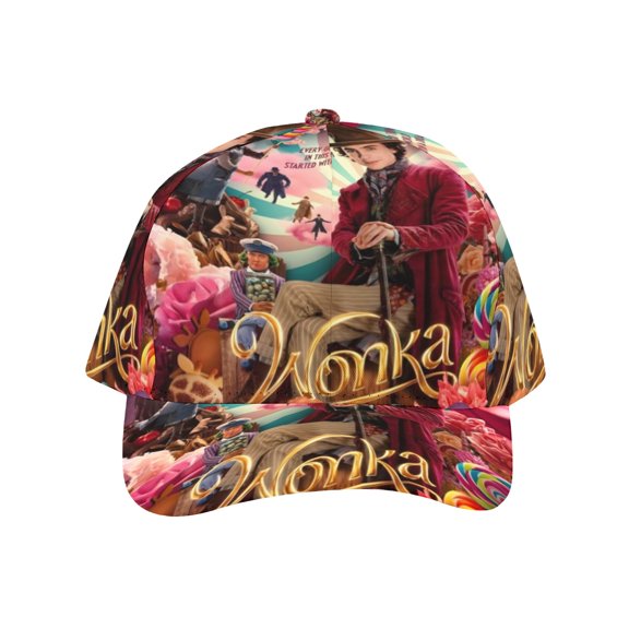 Willy Wonka-theme Baseball Cap For Men, Women & Kids, Classic Flat Brim Hat Hip Hop Trucker Hat Adjustable Snapback Hat