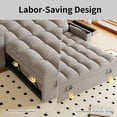 thumbnail image 6 of 65'' 3-in-1 Convertible Sofa Bed with Adjustable Backrest, Pull Out Sofa, Velvet Couch Sleeper Side Table, Easy Assembly, for Living Room & Apartments, Light Gray, 6 of 7