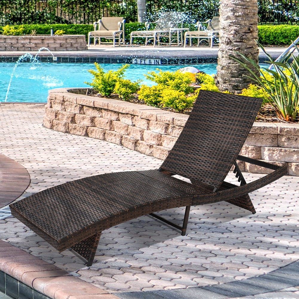 Kadyn S Shape Iron Frame Brown Gradient Beige Cushion Woven Rattan Bed, Brown Kadyn S Shape Iron Frame Brown Gradient Beige Cushion Woven Rattan Bed, Brown