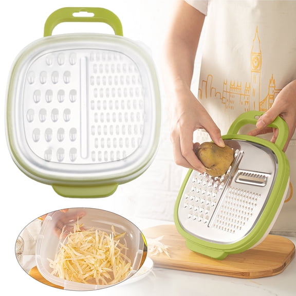 Zoowood Vegetable Grater Carrot Geedel Cheese Grater with Box Rallador De Verduras Y Vegetales Vegetable Shredder Slicer Green