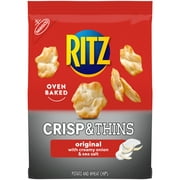 RITZ Crisp and Thins Original with Creamy Onion and Sea Salt Chips, 7.1 oz