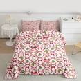 thumbnail image 2 of Homewish Cute Cartoon Gnome Bedding Comforter Set,Kawaii Bowtie Ribbon Twin Comforter Sets,Red Green White Bedding Set For Boys Kids,Microfiber Bedroom Decor Reversible,2pcs, 2 of 8