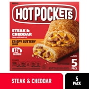 Hot Pockets Frozen Snacks, Steak and Cheddar Cheese, 5 Sandwiches, 22.5 oz (Frozen)