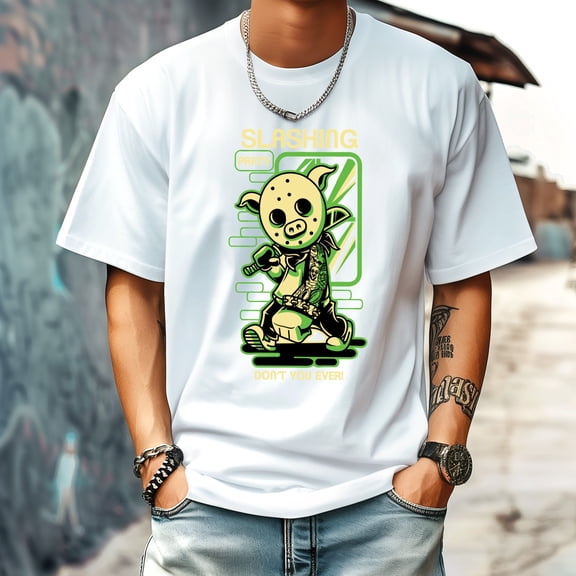 Men's T Shirt Round Neck Patterned Tee Summer New Sports Shirt Vintage Style Gift for Friends XS