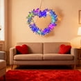 thumbnail image 4 of Rourlinge Valentines Day Wreath for Front Door Heart Shaped Wreath with Light String and Bowknot Valentines Day Tinsel Garland Decoration for Door Wall Window Party Decor, 4 of 6
