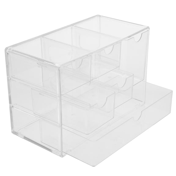 LOLIPPYY Transparent Plastic Desk Organizer with Drawers for Efficient Storage Use