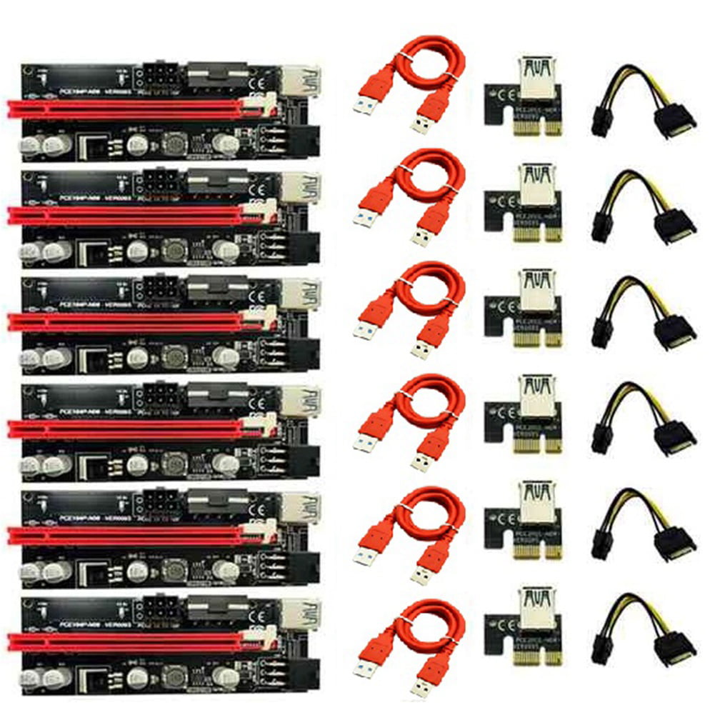 YOUANG Riser Adapter Card Sata 15Pin to 6 Pin Power Cable USB 3.0 Pci-E Riser Ver 009S Express 1X 4X 8X 16X Extender