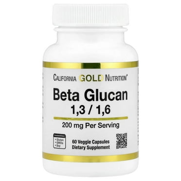 California Gold Nutrition Beta Glucan 1-3, 1-6, 200 mg, 60 Veggie Capsules