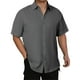 thumbnail image 2 of pstuiky camisetas para hombre, Camisa informal de manga corta con botones y cuello de color liso para hombre ropa de hombre s, 2 of 8