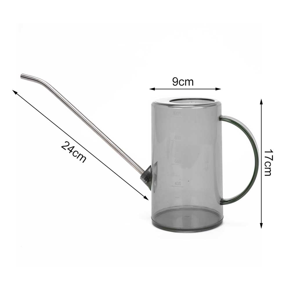Large Capacity Clear Watering Can Pot Stainless Steel Long Mouth Garden Tool 