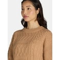 thumbnail image 3 of Time and Tru Women's and Women's Plus Mixed Stitch Sweater, Sizes XS-4X, 3 of 5