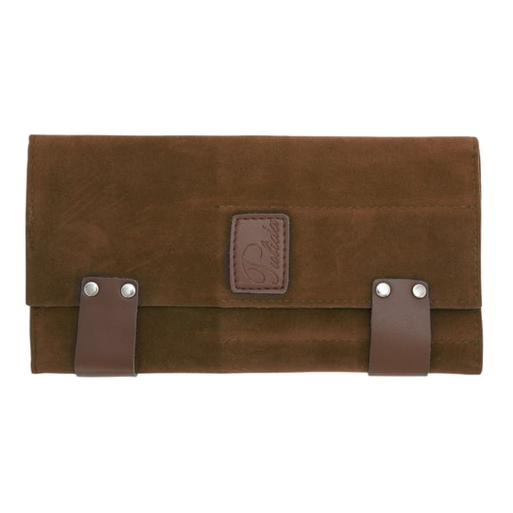 Unique Bargains Roll Up Scissors Bag Durable & Foldable Salons Tool Pouch with Multi-Pockets Hair Scissor Shears Cases for Hair Stylists Brown