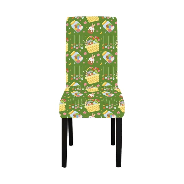 Dsscvnef Easter Cartoon Decorative Stretch Sofa Cover Universal Fit Dining Chair Protector Cute Home Ornament Furniture Accessory