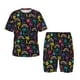 thumbnail image 1 of Balery Colorful Palms Conjunto de Pijama Infantil de Manga Corta con Estampado – Ropa de Dormir de Algodón Suave-Medium, 1 of 6