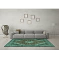 thumbnail image 3 of Ahgly Company Machine Washable Indoor Rectangle Persian Turquoise Blue Traditional Area Rugs, 3' x 5', 3 of 4