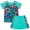 Green, variant on Toddler Girls Swimsuits Bathing Suit Short Sleeve Swimwear Leopard Heart Printed Swim Shirts and Rash Guards Size 4-5T