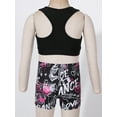 thumbnail image 7 of JanJean Girls 2 Piece Dance Outfit Gymnastics Racer Back Crop Top with Boyshort Sport Athletic Dancewear Rock Music Rose 10-12, 7 of 7