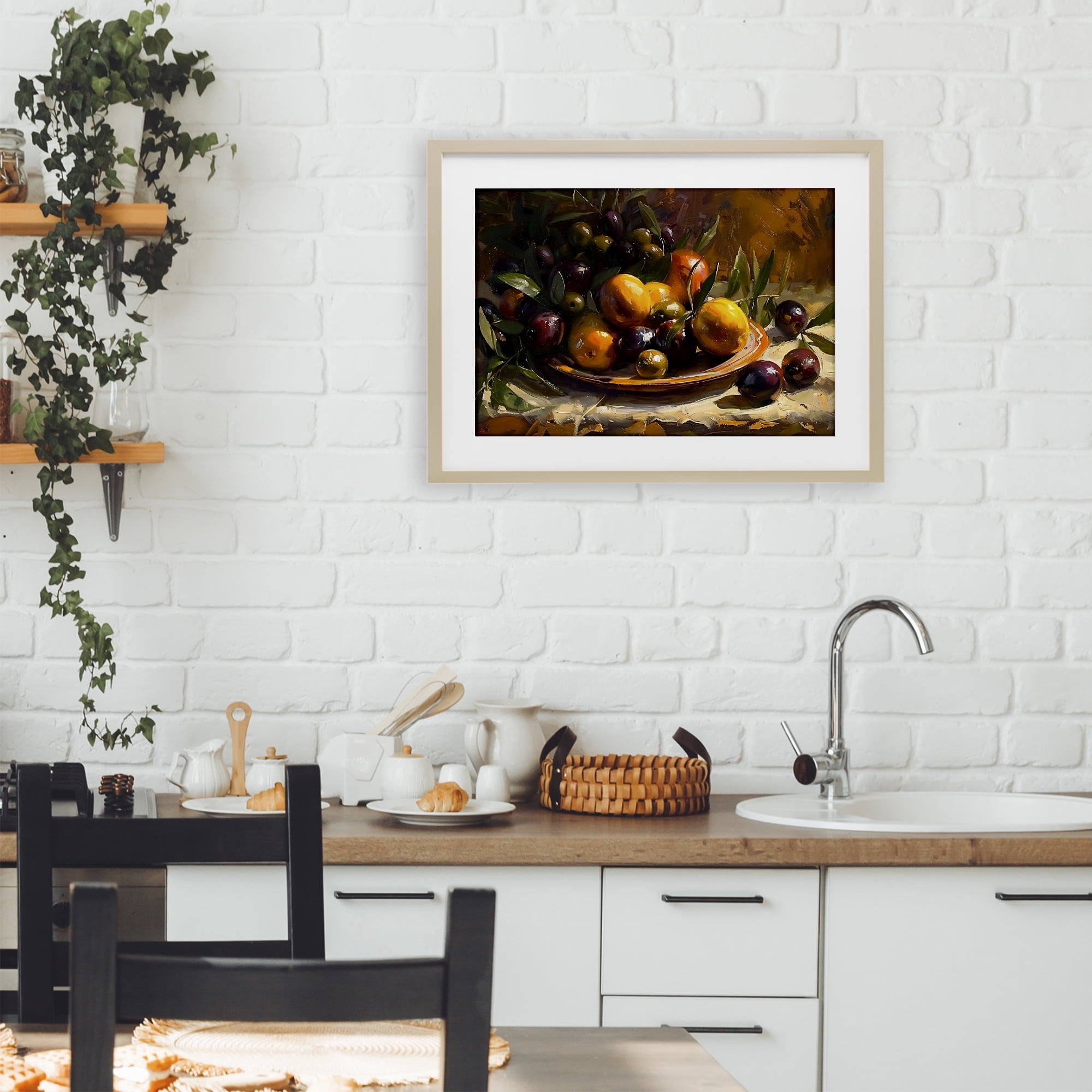 Stupell Industries Array of Olives & Citrus Birch Framed Print Under Glass, design by Creative Studio