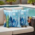 thumbnail image 4 of Summer Surfing Outdoor Pillow Covers Pack of 2 Surfboard Beach Palm Trees Blue Wood Grain Waterproof Throw Pillow Covers Decorative Cushion Cases for Patio Garden Tent Balcony Couch 20x20 inch, 4 of 9