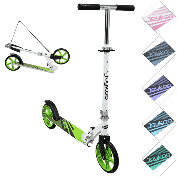 Scooter Infantil Ajustable con Freno Trasero Ruedas de Goma - Verde