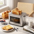 thumbnail image 3 of Suodoka Toaster 2 Slice Wide Slots Touchscreen 6 Shade Settings, Stainless Steel Bread Toaster with Reheat, Cancel, Defrost,New, 3 of 8