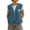 Blue, variant on Women's Sherpa Fleece Vest V Neck Button Down Sleeveless Gilet with Pockets Loose Fit Casual Cozy Warm Layering Outerwear Fall Winter Red
